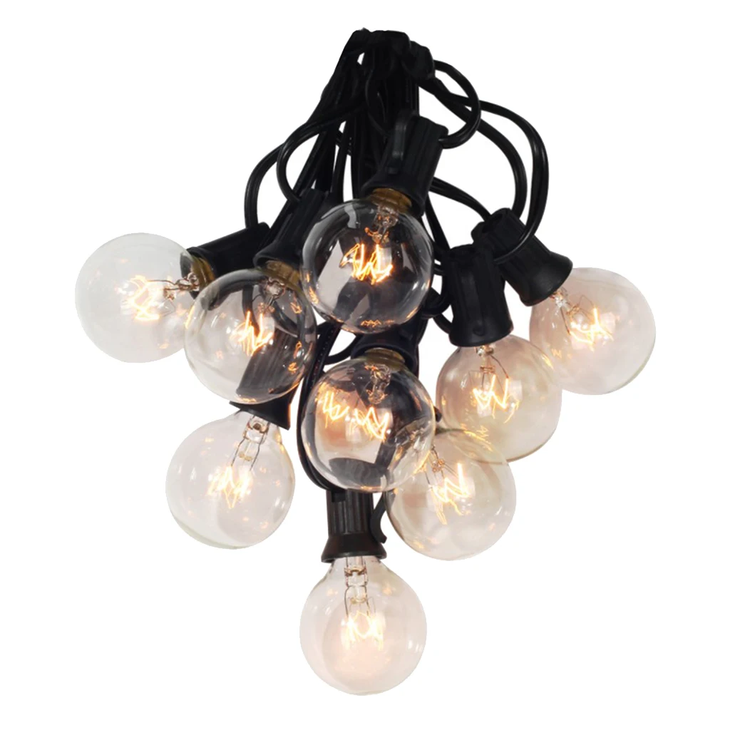 

Vintage Style Globe Outdoor String Lights with 25 Clear G40 Bulbs Indoor/Outdoor Lights for Wedding Dinner Birthday Party