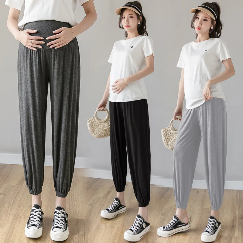Pregnant women's pants, wearing autumn bloomers, nine points loose, casual, trendy mother autumn leggings, Harlan trousers