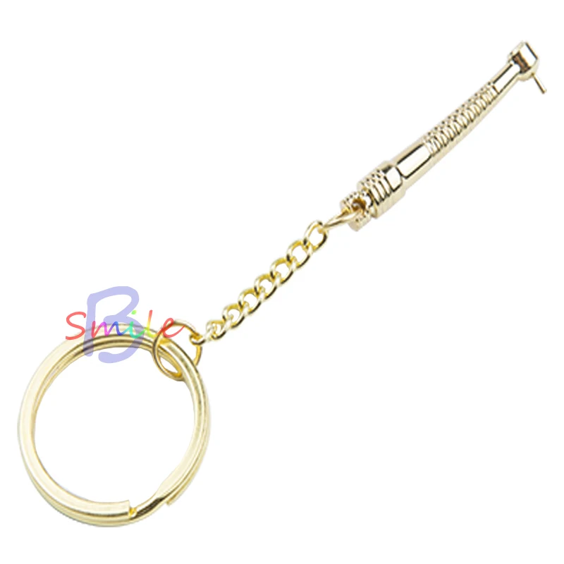 1 шт Золотой подарок стоматология клиника брелок из нержавеющей стали для