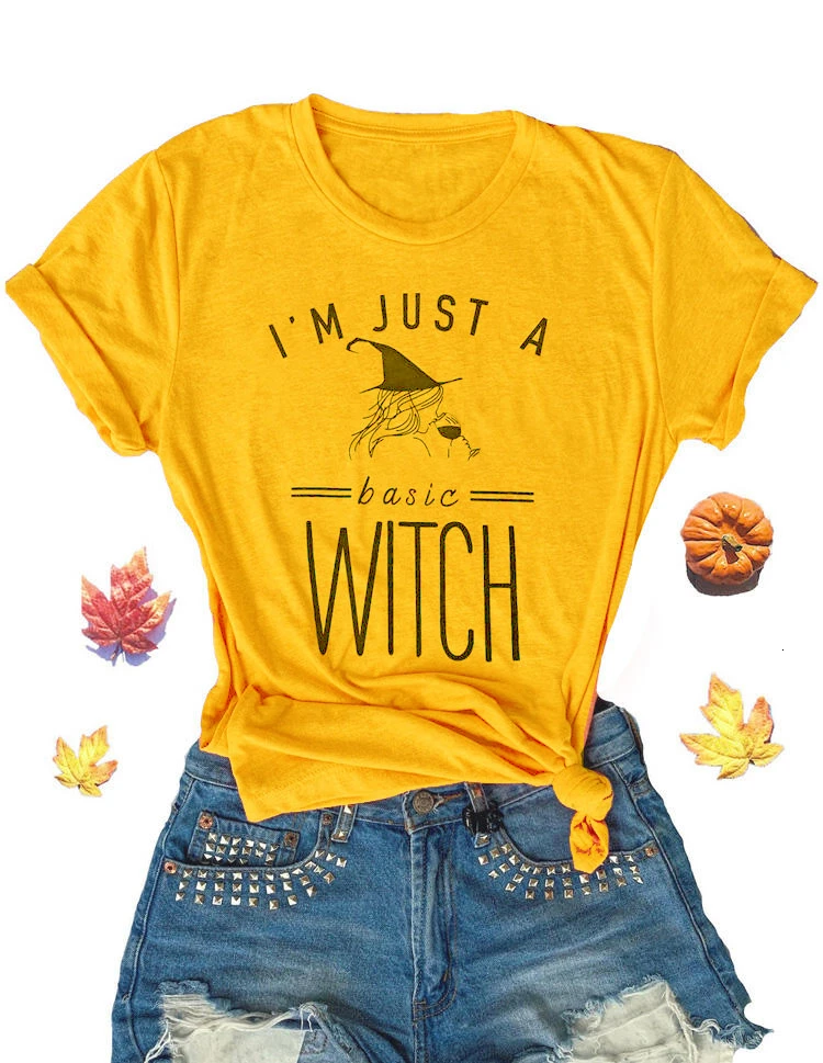 Хэллоуин I'm Just A Basic футболка с ведьмой тройник смешной Графический Женский