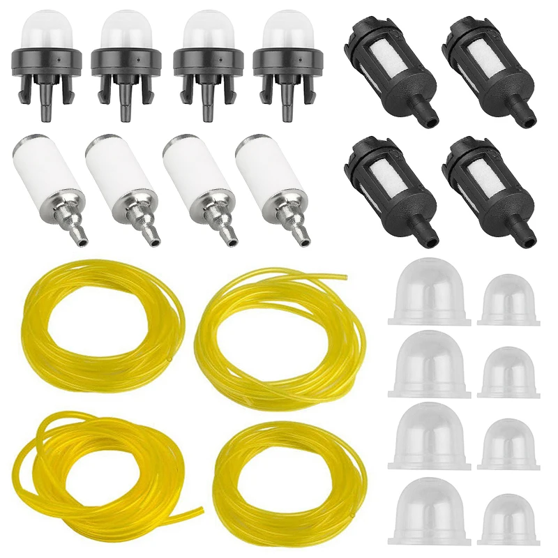 4 Sizes Fuel Filter Line Hose Primer Bulb Kit Weed Eater Gas