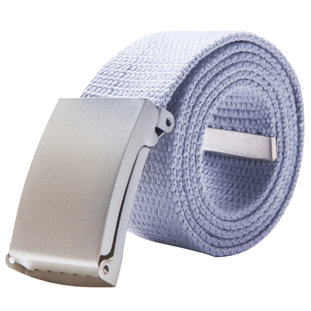 

1pc Unisex Waistband Student Buckle Canvas Belt For Men And Women Cummerbunds