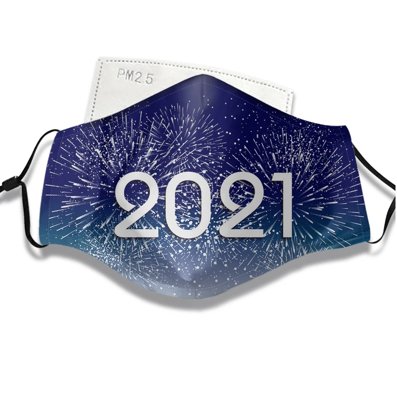 

Outdoor 3D printing mask, dustproof washable leisure mask, adult / child reusable dust mask -2021happy new yearnational flag
