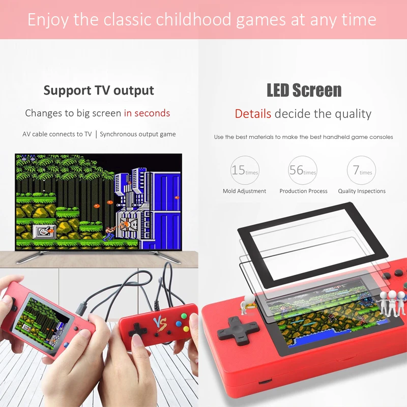 Новое поколение портативная игровая консоль с 3 0 дюймов ЖК дисплей Ретро