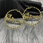 Серьги на заказ из нержавеющей стали с именем на заказ, персонализированные модные очаровательные серьги с именем, стиль индивидуальные серьги