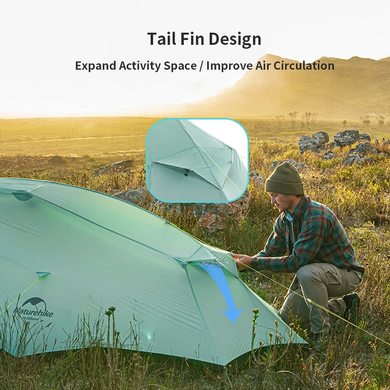 Палатка Naturehike SHARE 2 человек Ультралегкая нейлоновая палатка 20D вместительная