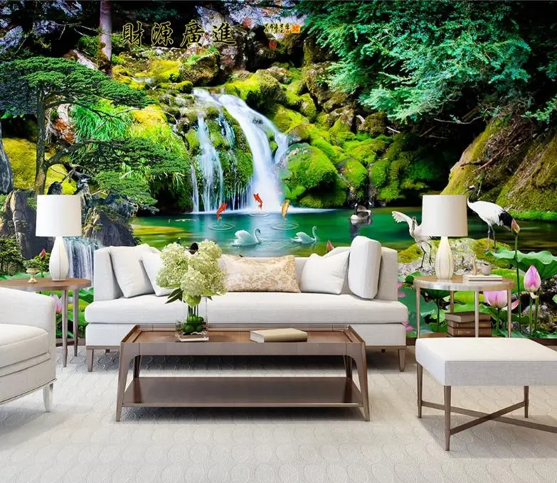 

Индивидуальные 3d обои Водопад 3D пейзаж фон настенные фотообои обои домашний декор