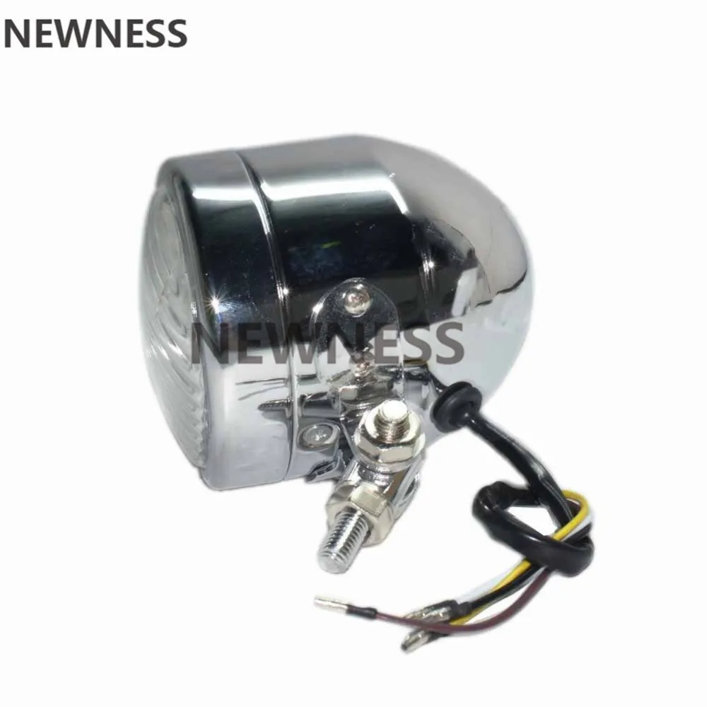 Черная Хромированная фара передняя круглая H4 освещение для чоппера Harley Suzuki Honda