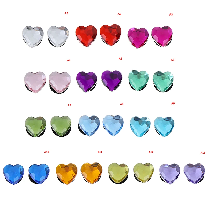 2 шт в форме сердца, со стразами ПВХ Патчи для обуви пряжки аксессуары