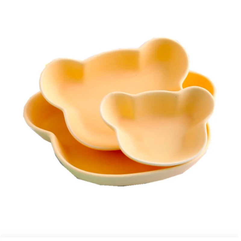 Керамическая миска для детского ужина в форме медведя из мультфильма милый набор