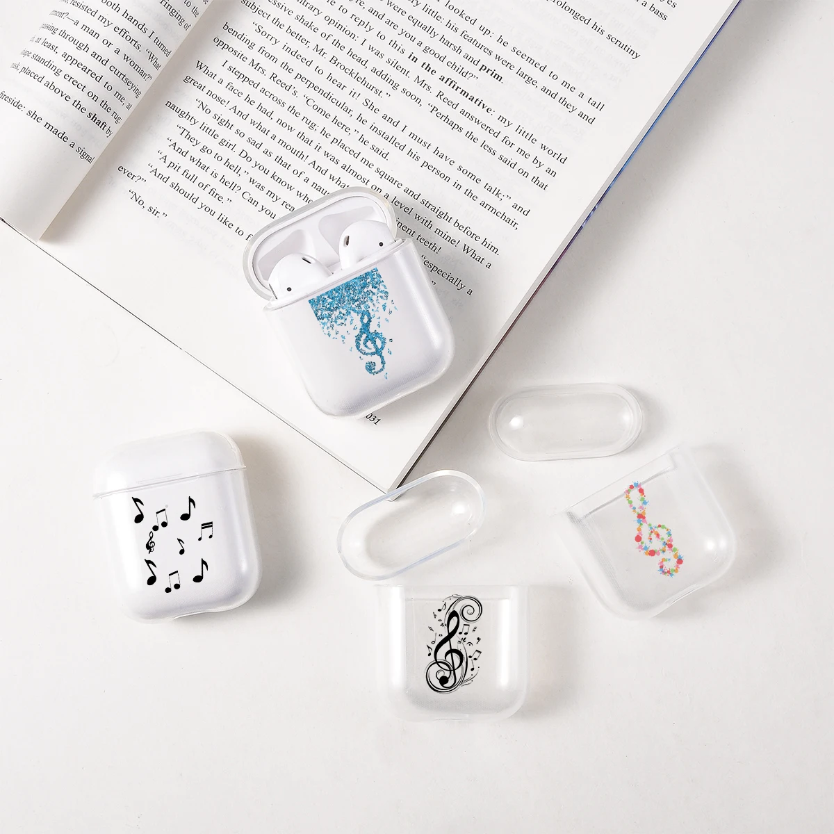 Мультяшный чехол для наушников Apple airpods Bluetooth силиконовый Airpods 1/2 прозрачный