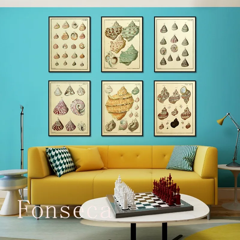 Абстрактный постер в стиле ретро с изображением улитков Современное украшение