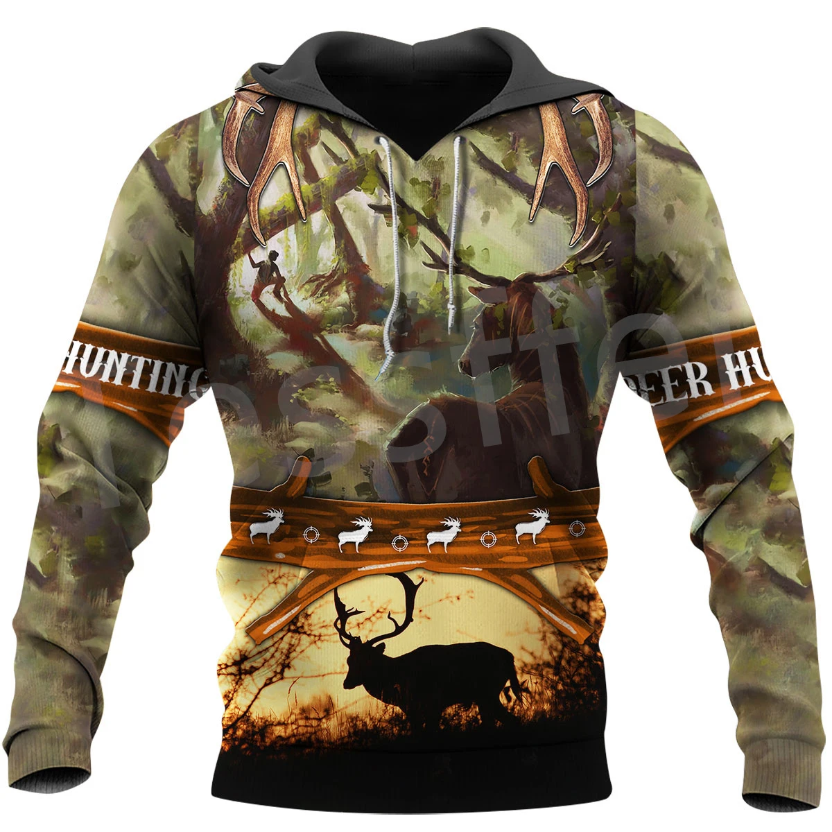 

Tessffel Deer Hunter Animal Hunting Camo Tattoo Streetwear 3DPrint Men/Women Harajuku Pullover Autumn Long Sleeve Zip Hoodies 13