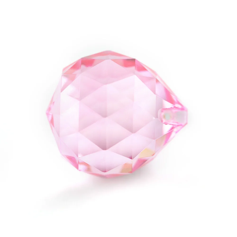 15 мм-40 мм розовая фотокристаллическая люстра граненый шар подвесной