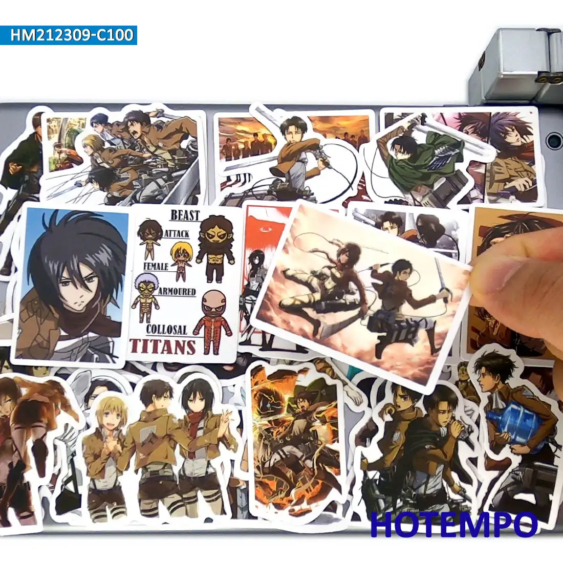 

100pcs Attacking Giant Advancing Titan Cool Anime Sticker for Guitar Notebooks Bike Phone Laptop Skateboard Car Cartoon Stickers