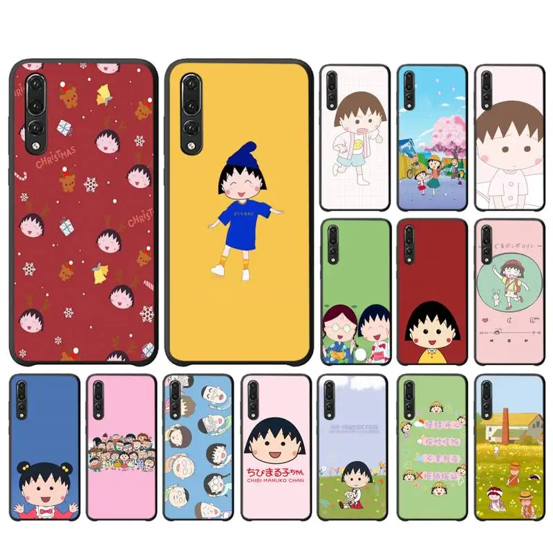 

YNDFCNB Cartoon Chibi Maruko-chan Cute Girl Phone Case For Huawei Y6 2018 Y7prime2019 funda Case for Y8p Y9 2019 Capa