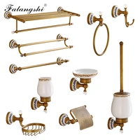 Antique Brushed Bathroom Accessories Towel Bar Toothbrush Holder Paper Holder Soap Dish Ceramic Bathroom Hardware Set WB8804