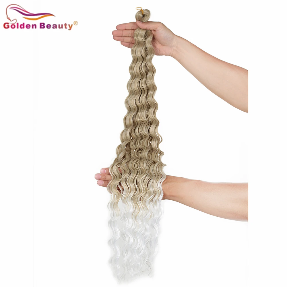 

28inch Deep Twist Crochet Braiding Hair Deep Wave Long Curly Hair High Temperature Fiber Synthetic Blonde Blue Pink Grey