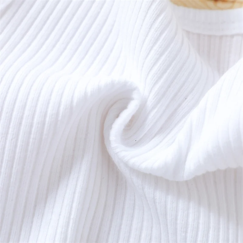 

2Pcs Toddlers Summer Nursling Costume Solid Color O-Neck RibbedTops + Floral Elastic Waist Shorts Newborn Tracksuit