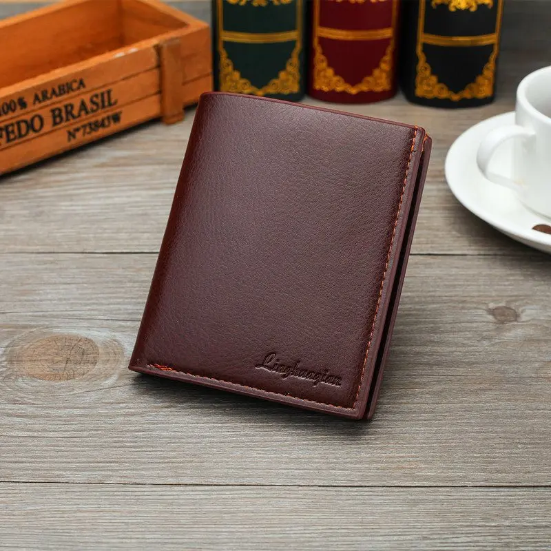 AC 12x9.8x1.5cm Мужской кошелек из искусственной кожи, мужской кошелек на молнии, кошелек для монет, маленький брендовый мужской кошелек, Мультифункциональный кошелек, мода, cartera hombre - Цвет: AC 12x9.8x1.5cm