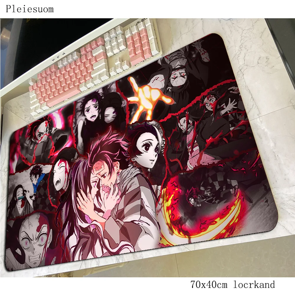 

Demon Slayer mouse pad gamer Indie Pop 70x40cm notbook mouse mat gaming mousepad Professional pad mouse PC desk padmouse mats