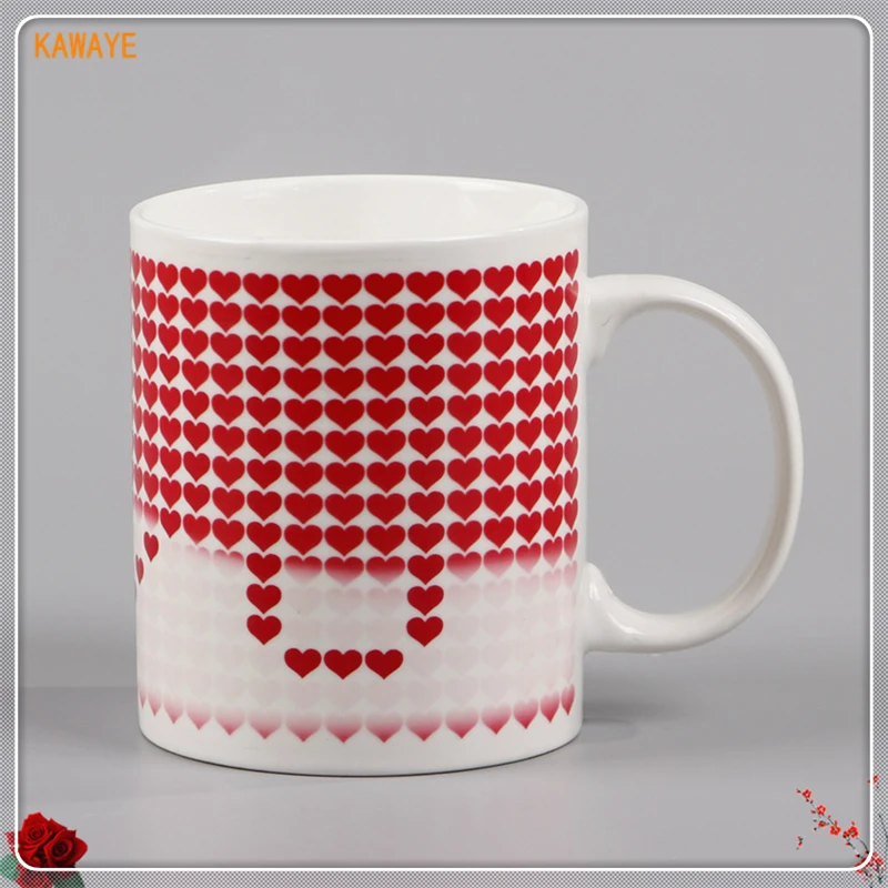 1 Pcs Creative Heart Magic Temperature Changing Cup Heat Sensitive Coffee Milk Mug Color Chameleon Mugs 6ZDZ349 | Дом и сад