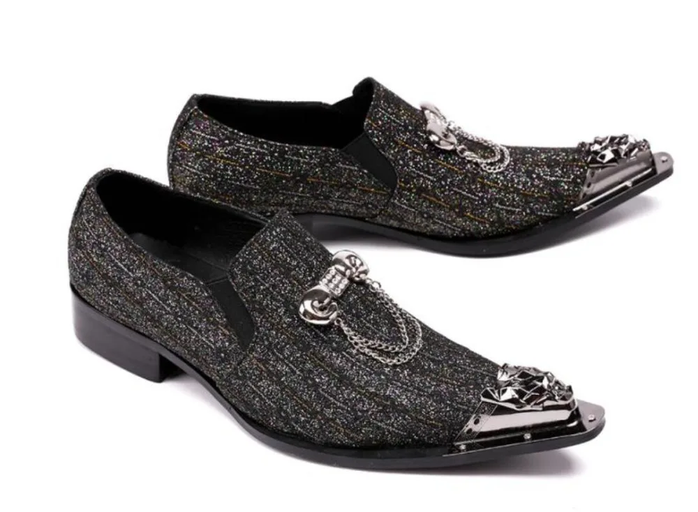 Черные Мужские модельные туфли в деловом стиле модные стильные мужские кожаные