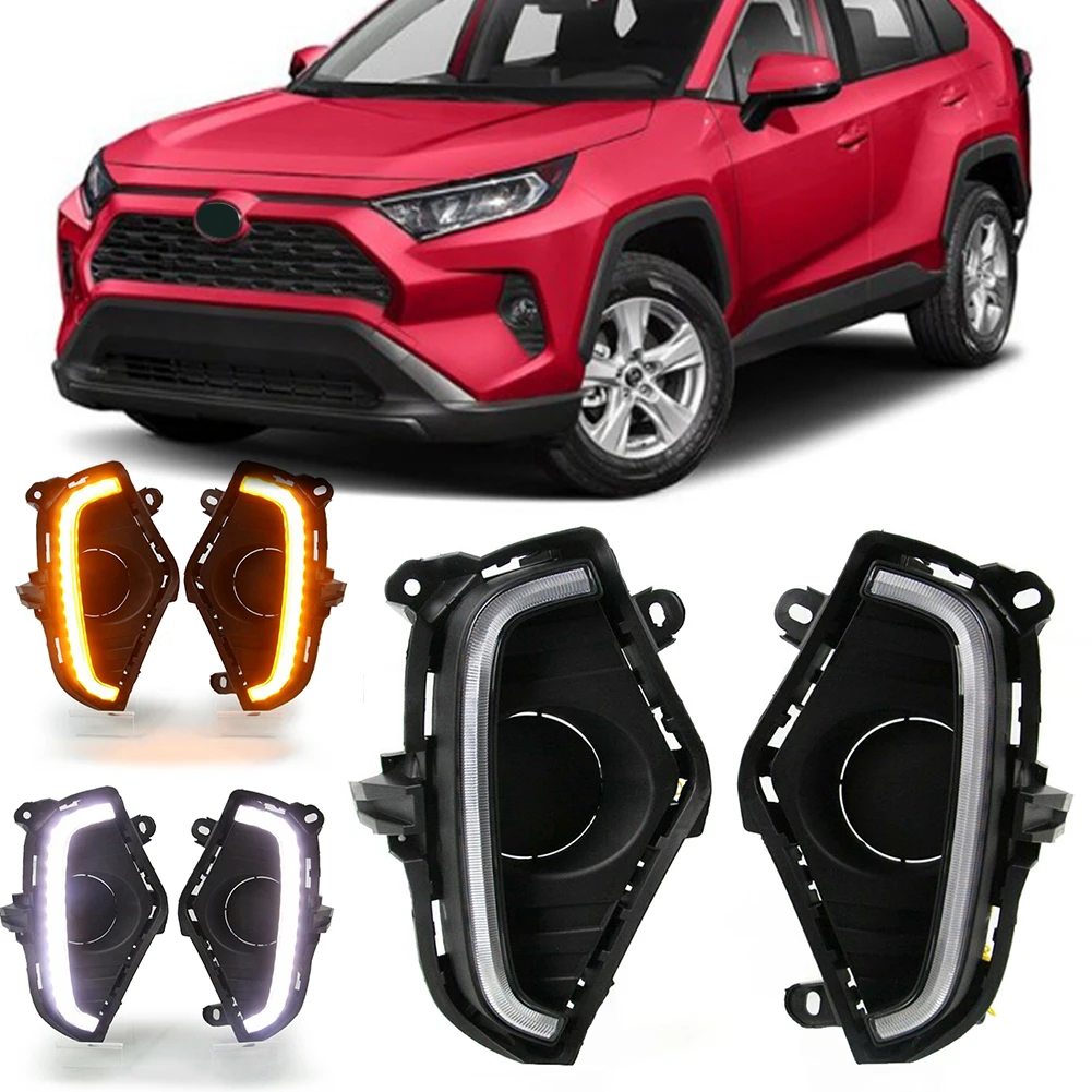 Автомобильные передние дневные ходовые огни DRL для Toyota RAV4 2019 2020 светодиодный