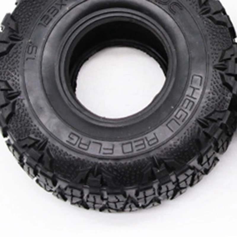 

4 Pcs 1/10 RC Crawler Tires RC Car Accessories & 1 Pcs Heavy Duty Brass Front Bumper with Servo Mount