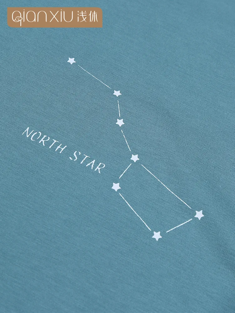 

Summer couple pajamas men bamboo fiber short-sleeved simple printing home service suits summer pajamas men