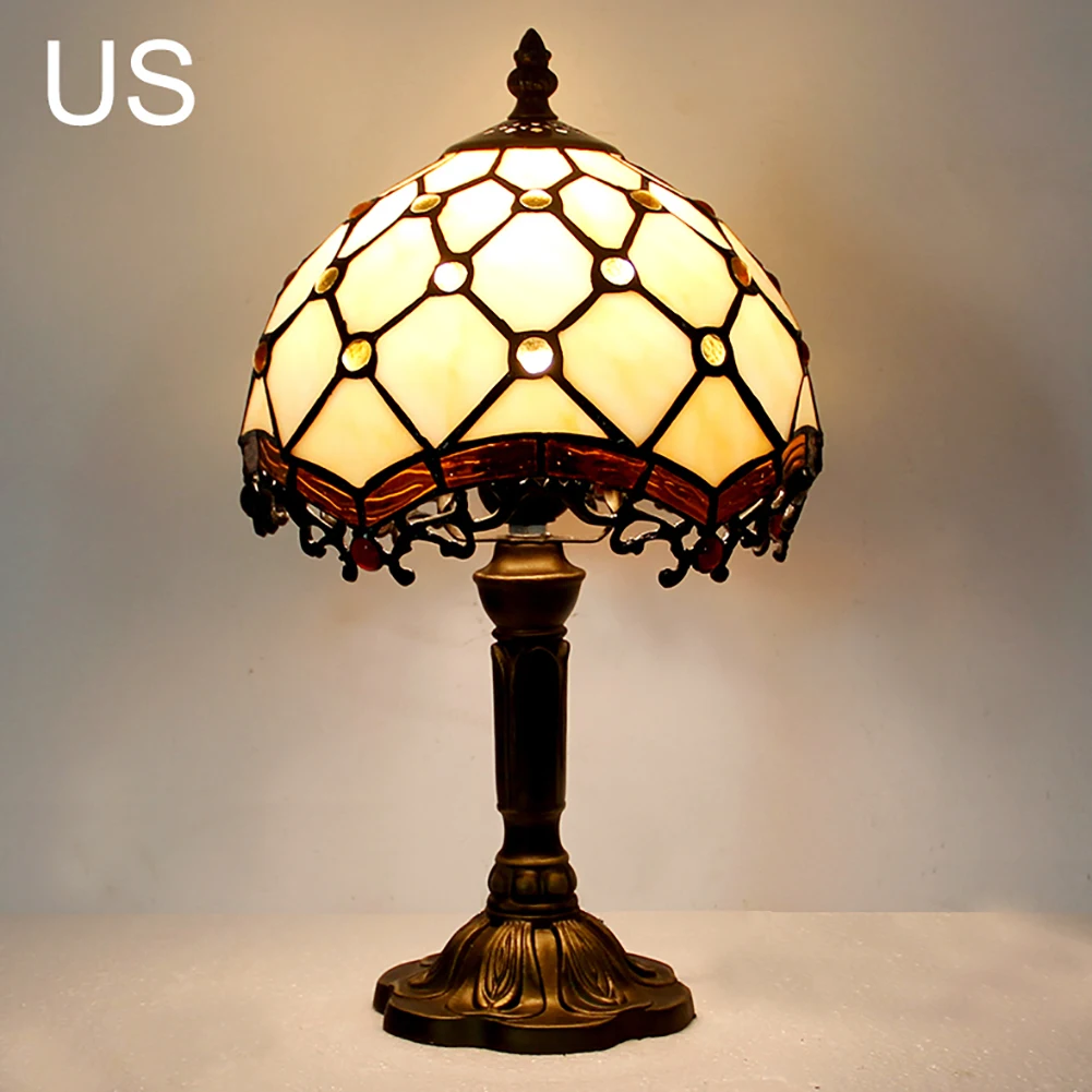 Винтажные прикроватные красочные стеклянные настольные лампы в