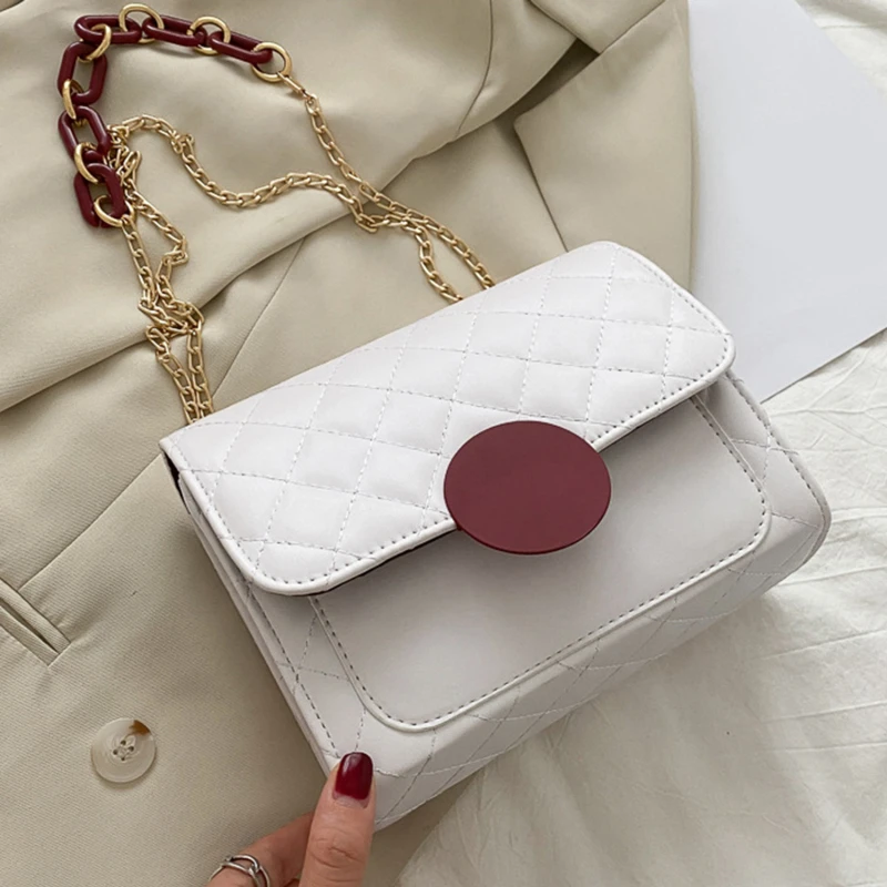 

2020 Net Celebrity All-match Casual Rhombic Chain One Shoulder Small Square Bag 2020 Summer Foreign Fashion Messenger Women