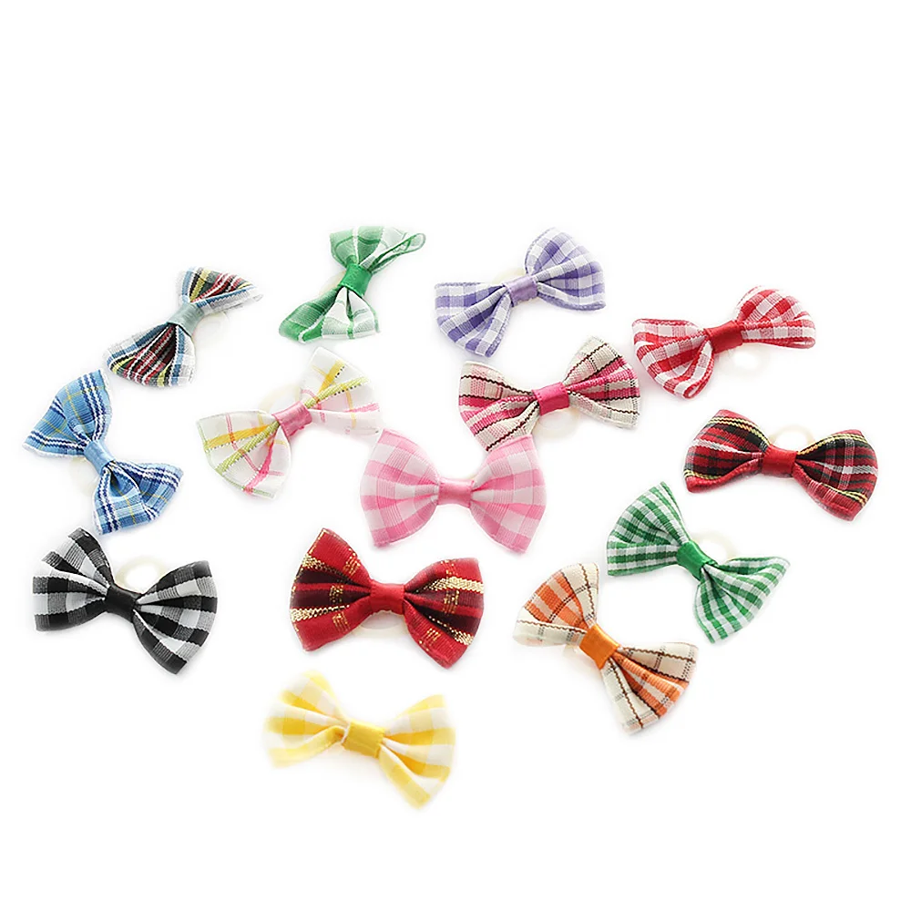 Armi store Handmade Accessories plaid Ribbon Bow 6029006 Pet Dog dressed head flower Wholesale. | Дом и сад