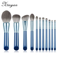 xinyan 11pcs blue makeup brushes set eyeshadow powder wood handle concealer cosmetics eyebrow beauty %d0%ba%d1%83%d0%ba%d1%83%d1%80%d1%83%d0%b7%d1%8b %d0%ba%d0%b8%d1%81%d1%82%d0%b8 %d0%b4%d0%bb%d1%8f %d0%bc%d0%b0%d0%ba%d0%b8%d1%8f%d0%b6%d0%b0
