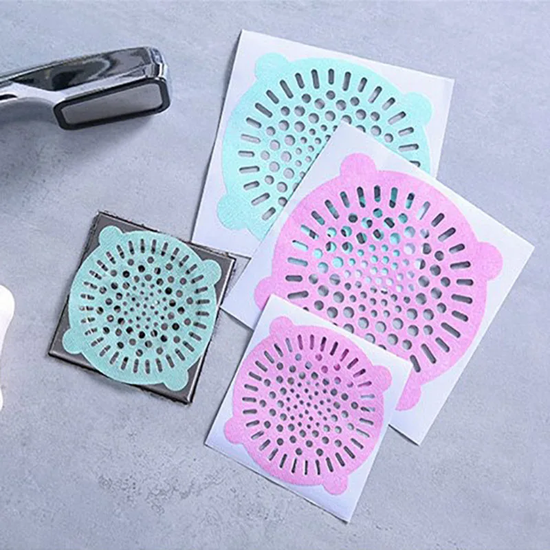 

10Pcs/Pack 2Colors for Sewer Outfall Anti-Blocking Disposable Filter Sticker Sink Strainer Non Woven Fabric Kitchen Supplies