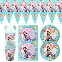80pcs happy birthday party soy luna theme hanging banner plates cups flags napkins bunting decoration baby shower tableware set