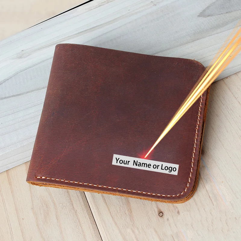 Мужские бумажники ручной работы из натуральной кожи гравировка короткий кошелек