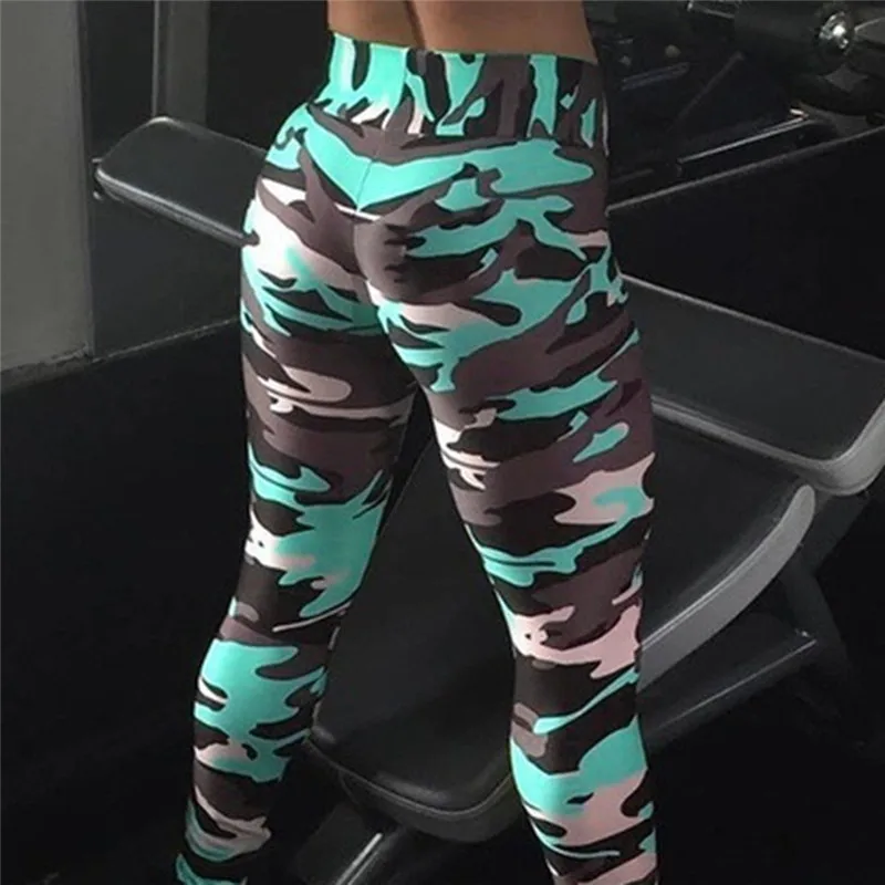 

2020 Camouflage Womens For leggins Graffiti Style Slim Stretch Trouser Army Green Leggings Deportes Pants