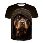 Футболка с 3D-принтом животных, модные повседневные мужские и женские топы с круглым вырезом и коротким рукавом, футболка в стиле ретро с изображением немецкой овчарки