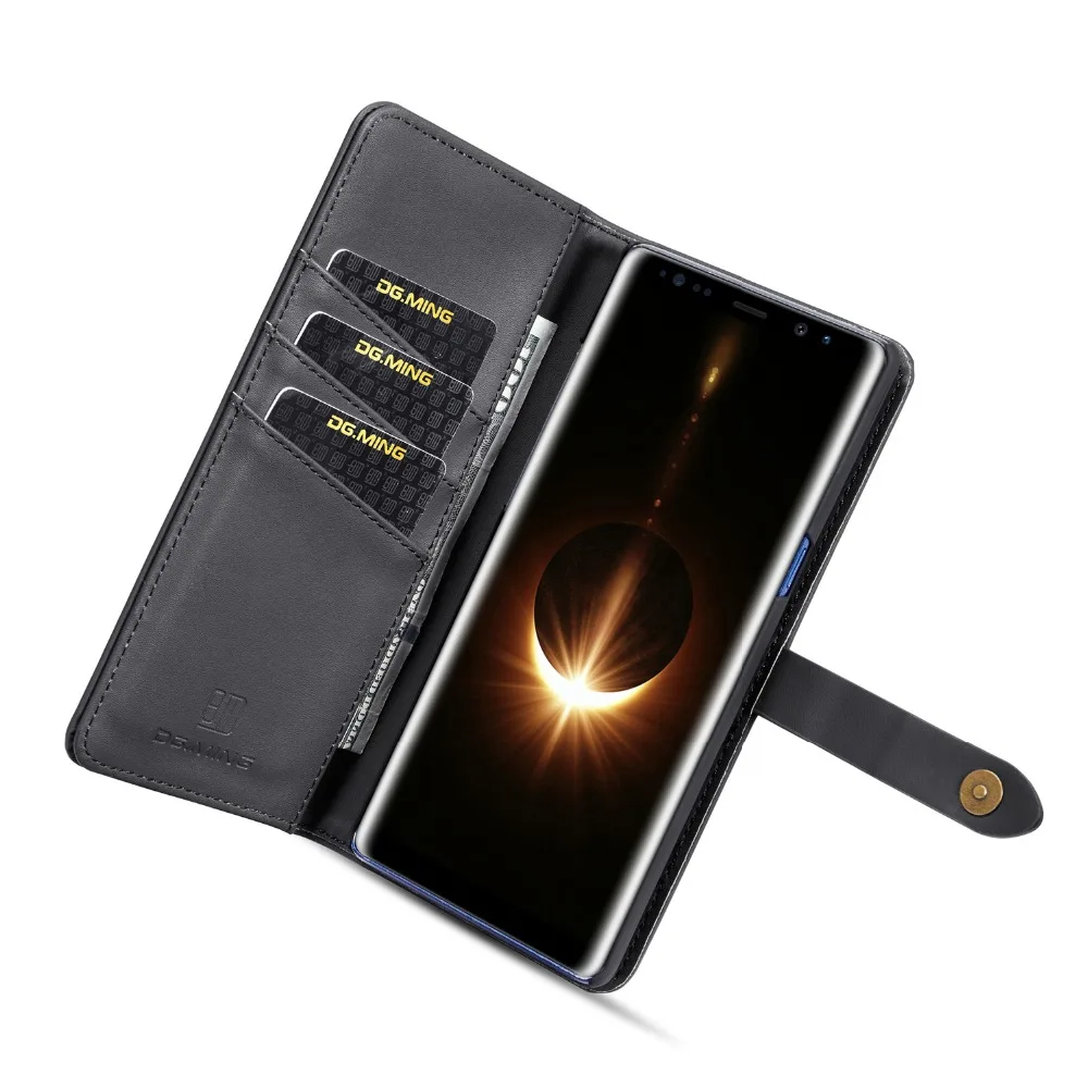 Роскошный кожаный чехол для телефона Samsung galaxy Note 8 9 S7 Edge S8 S9 S10 Plus Магнитный 2 в 1