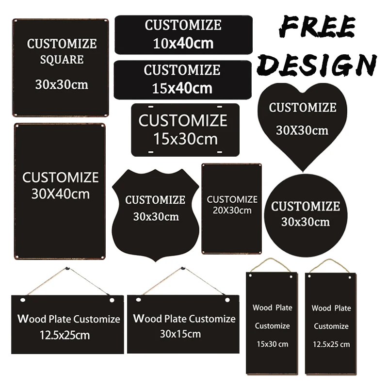 

Customize Arrow Square Metal Tin Sign Poster Bar Cafe Garage Home Wall Decor Art Signs Wood Plate Painting Car License Plaques