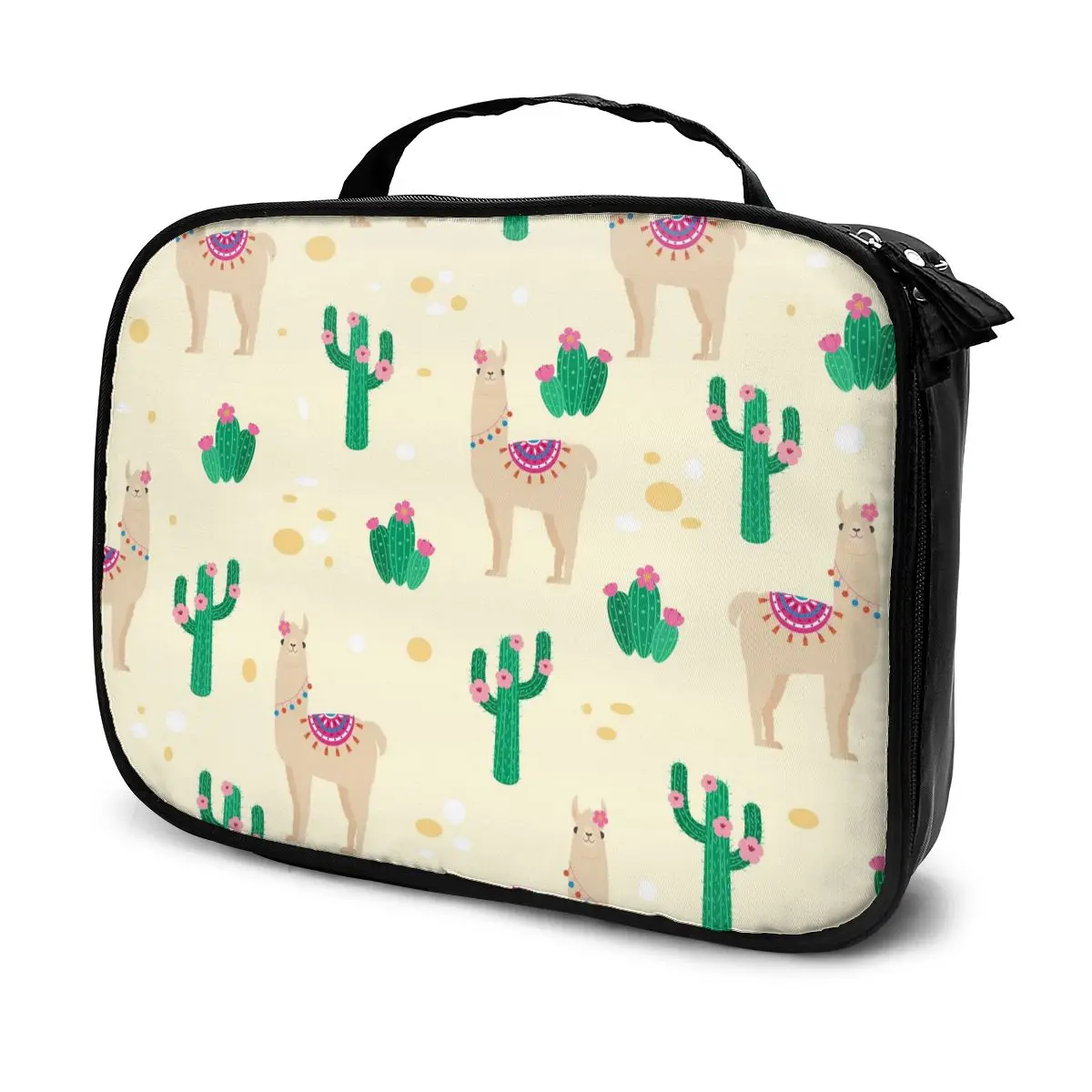

Female Makeup Bag Organizer Desert Alpaca Cactus Flower Nail Make Up Storage Case Travel Tool Cosmetic Bag Beauty Makeup Case