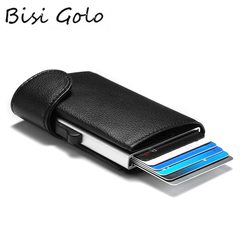 BISI GORO с функцией блокировки RFID карты Чехол Алюминий коробка держатель для карт ID