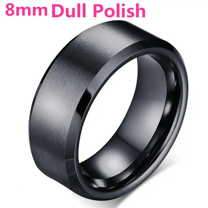 8mm Dull Black 8 мм Яркий польская серебро Цвет Титан кольцо для Для мужчин - Цвет основного камня: 8mm Dull Black
