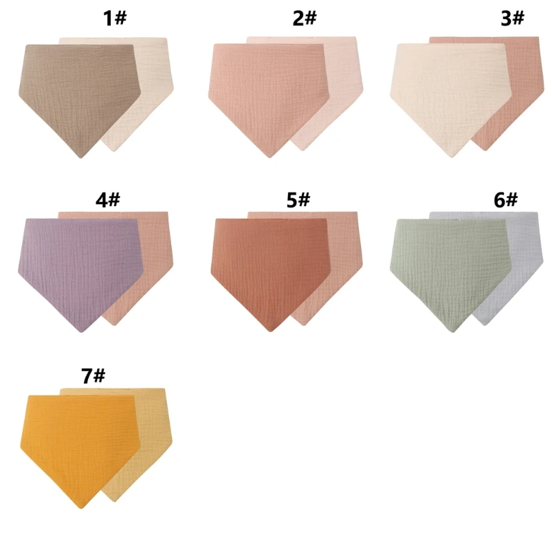 

Solid Color Triangle Burp Cloth Baby Feeding Drool Bib Double Sided Saliva Towel