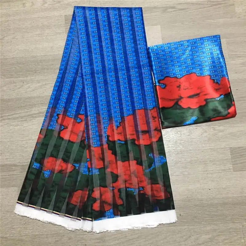 

Fashionable Pink African Wax Printed Organza Ribbon fabric 6 yards silk fabric ! J52602