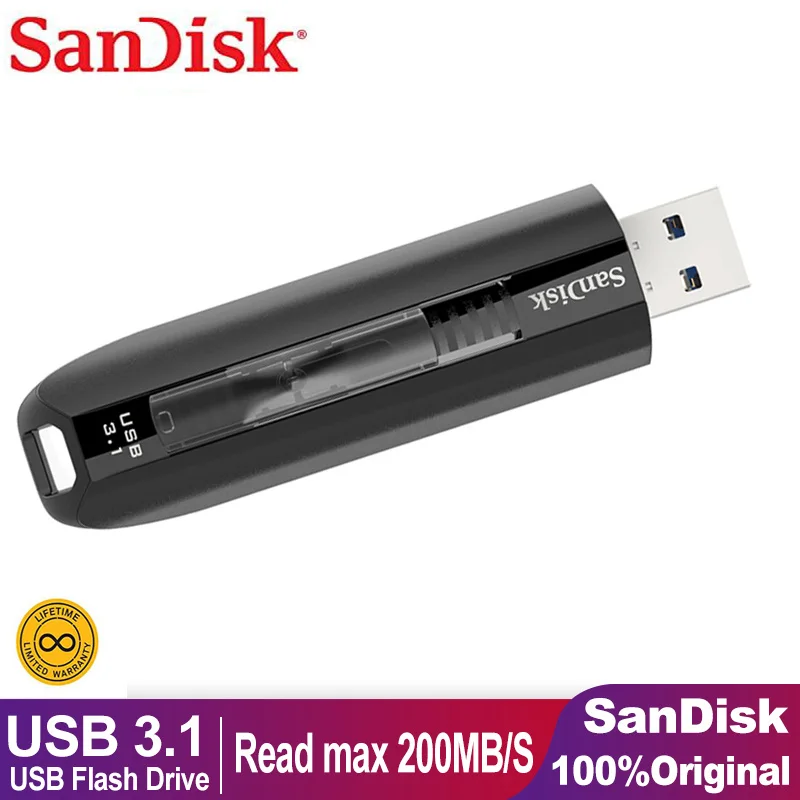 

SanDisk Extreme Go Encrypted USB 3.1 Flash Drive With Encryption Mini Metal USB Flash Drives Pen Drive Memory Stick 128GB 64GB