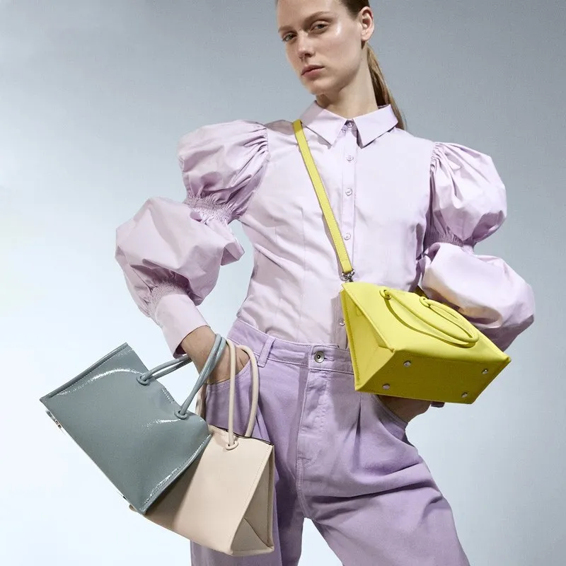 

New Female Bag White Pure Color Minimalist Mini Tote Shopping Bag Shoulder Messenger Bag 2020 Women Purse and Handbag Sac A Main