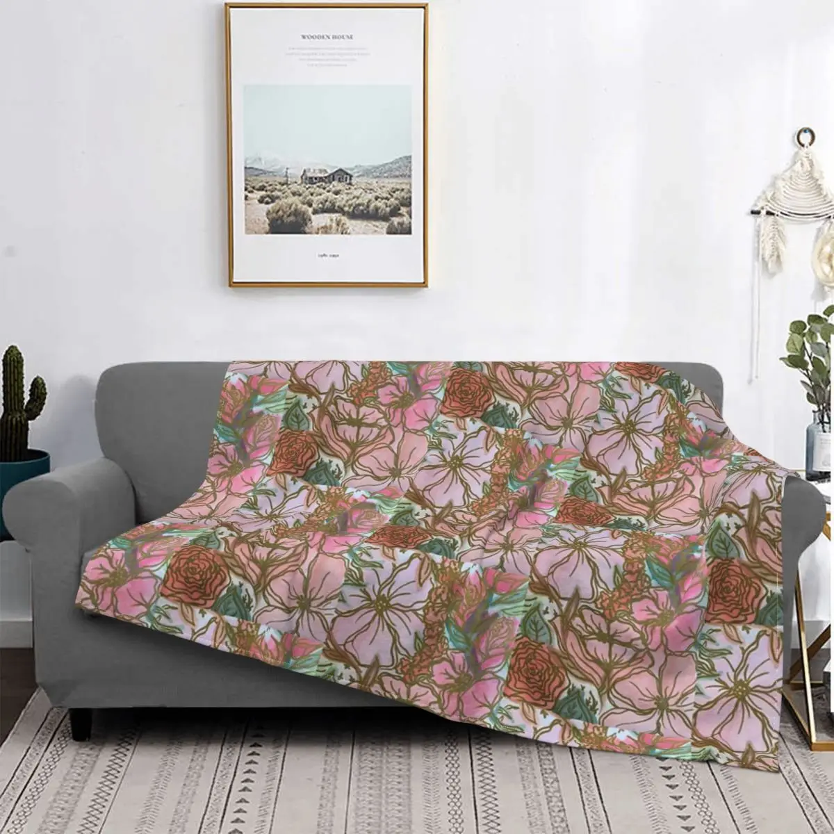 

Manta con estampado de flores de acuarela, colcha para cama, sofá a cuadros, manta térmica de Anime, toalla de playa de lujo