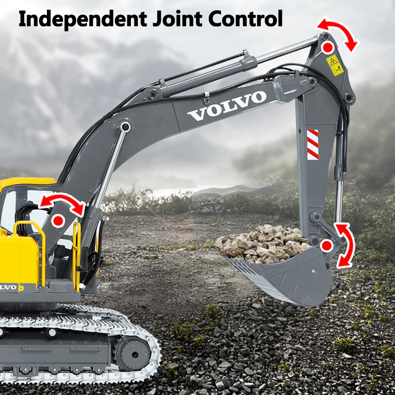 Full Metal Hydraulic Transmission Brushless RC Excavator Infinite Rotation Cab 20KG Weight 60Mins Endurance 100M Truck Model |